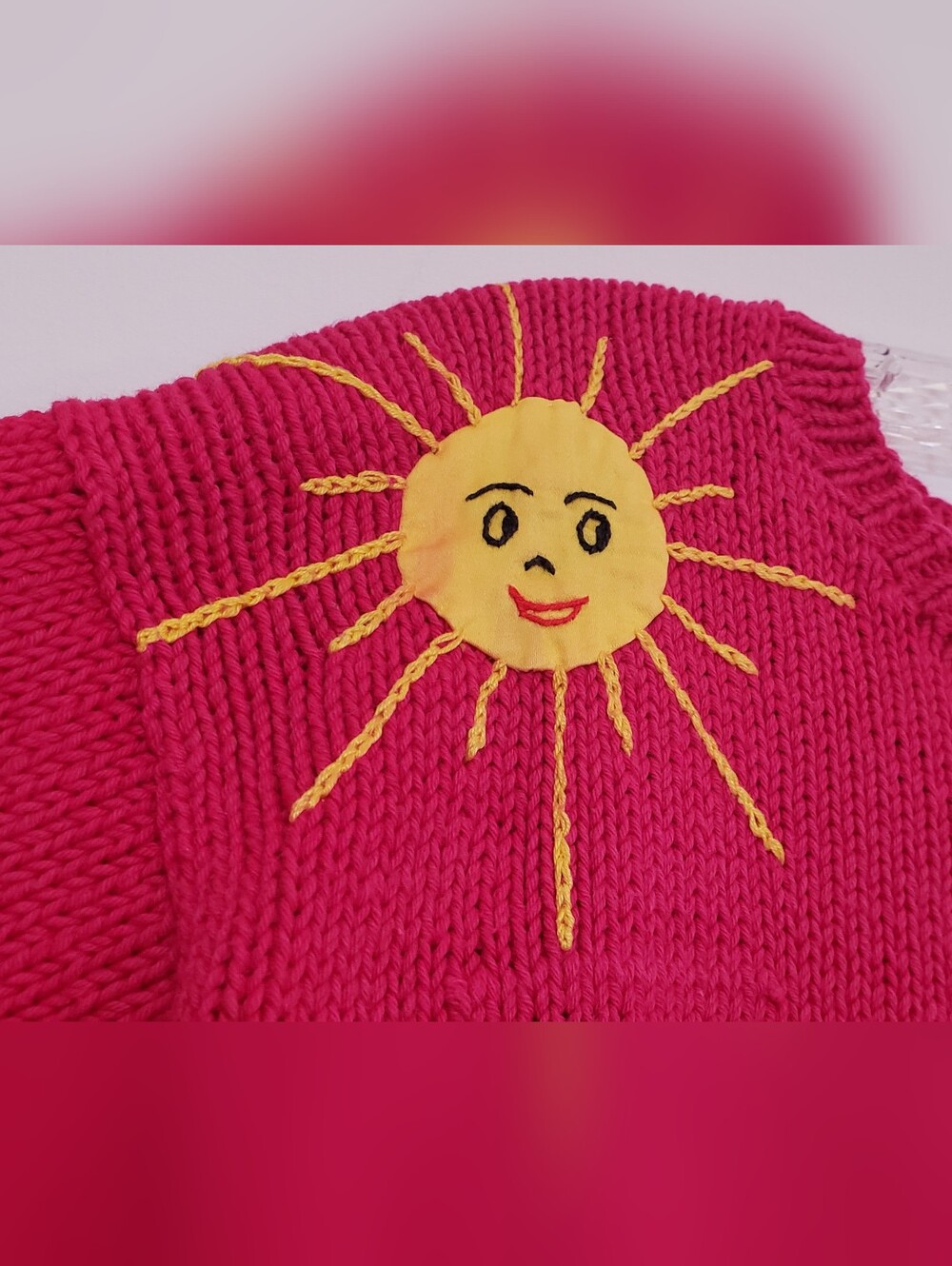 Vintage 1980s Raquel's Collection handmade knit crochet tennis 3D cotton sweater - Picture 5 of 9